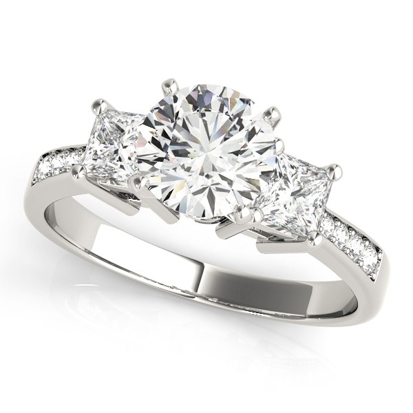 4 Prong Set Natural Diamond  Engagement Ring