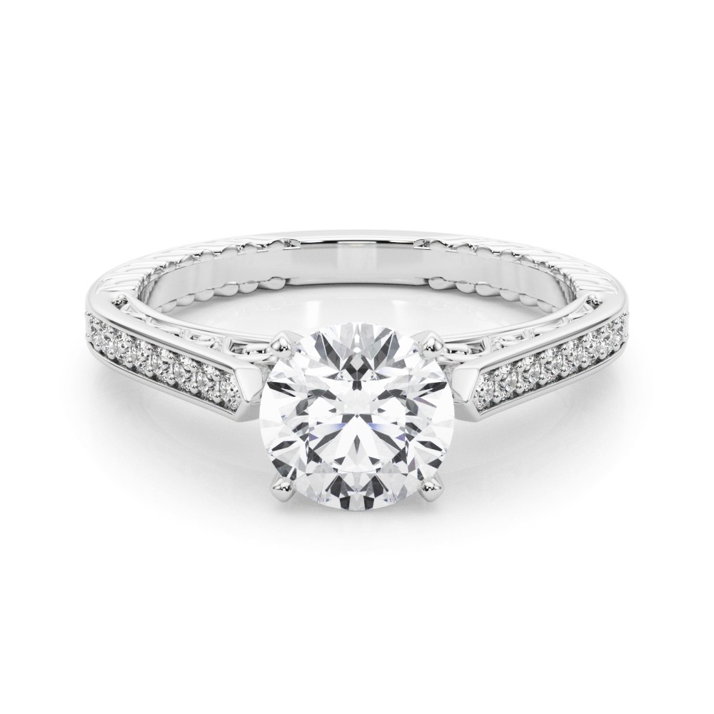 4 Prong Natural Diamond  Engagement Ring