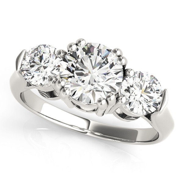 Double Prong Set Natural Diamond  Engagement Ring
