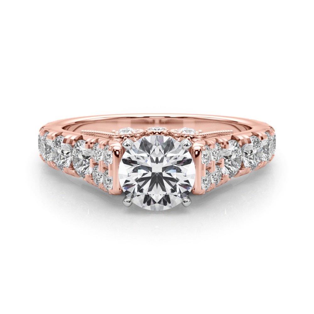 Deltina Natural Diamond 4 Prong  Engagement Ring
