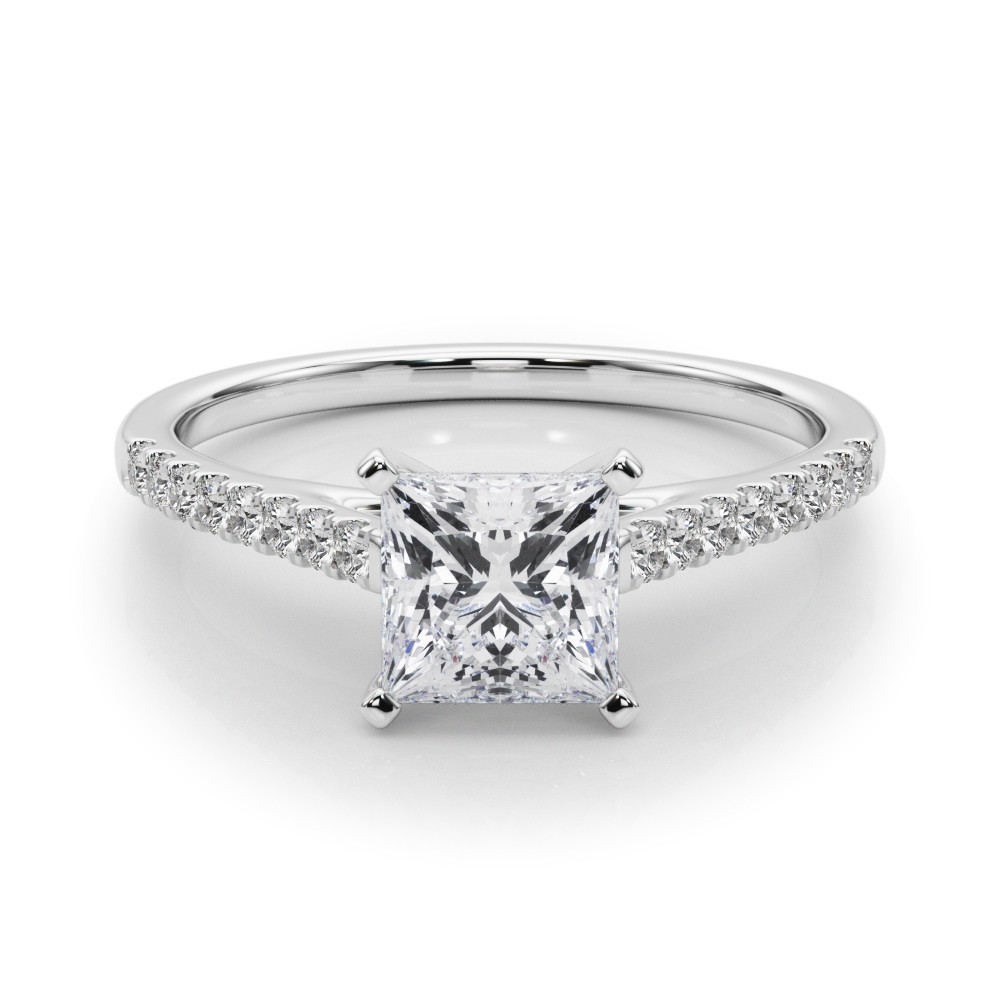 4 Prong Natural Diamond  Engagement Ring