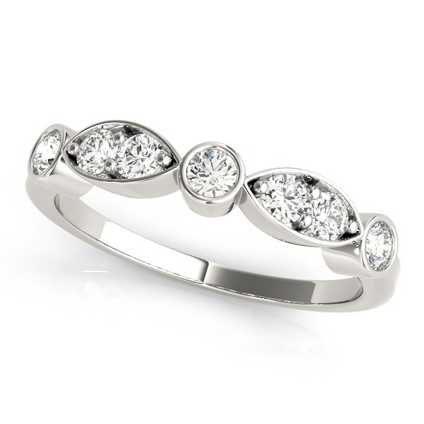 Earlinus Natural Diamond Bezel Set  Wedding Ring