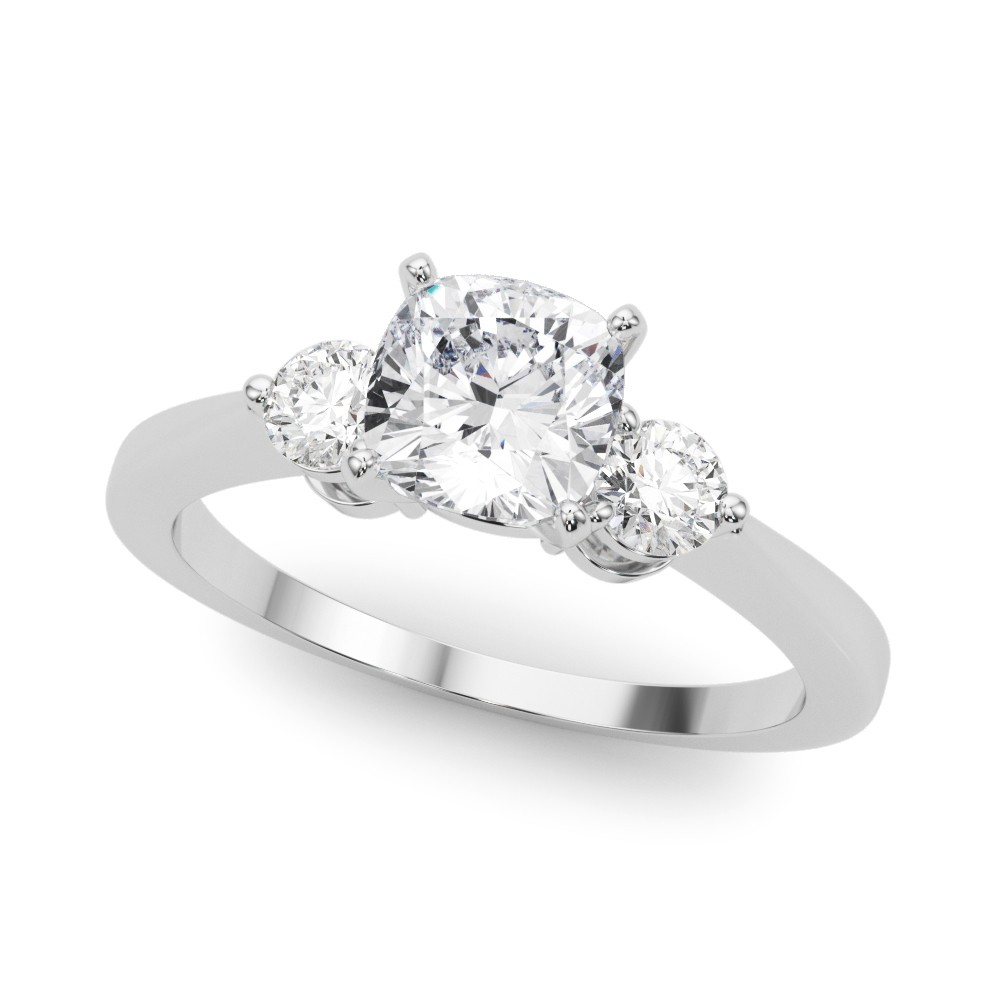 4 Prong Set Natural Diamond  Engagement Ring