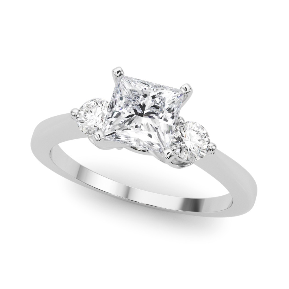 4 Prong Set Natural Diamond  Engagement Ring