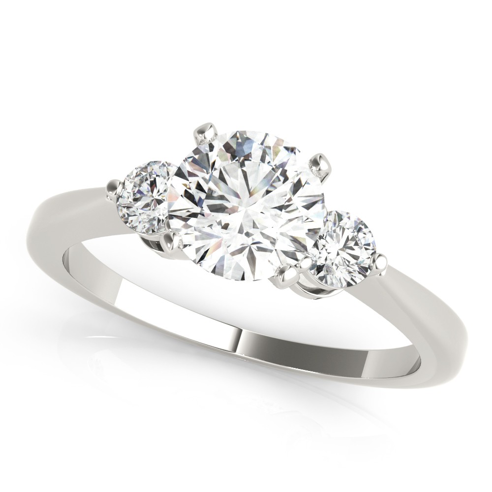 4 Prong Set Natural Diamond  Engagement Ring
