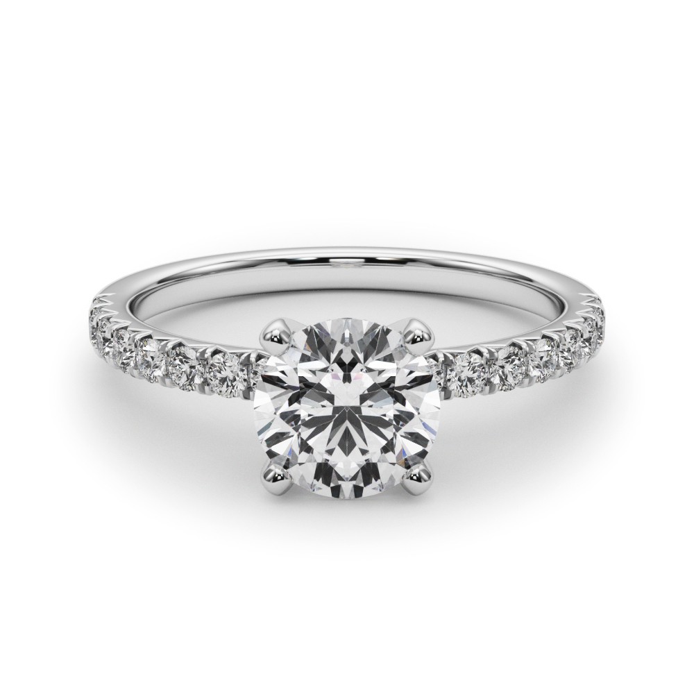 4 Prong Natural Diamond  Engagement Ring