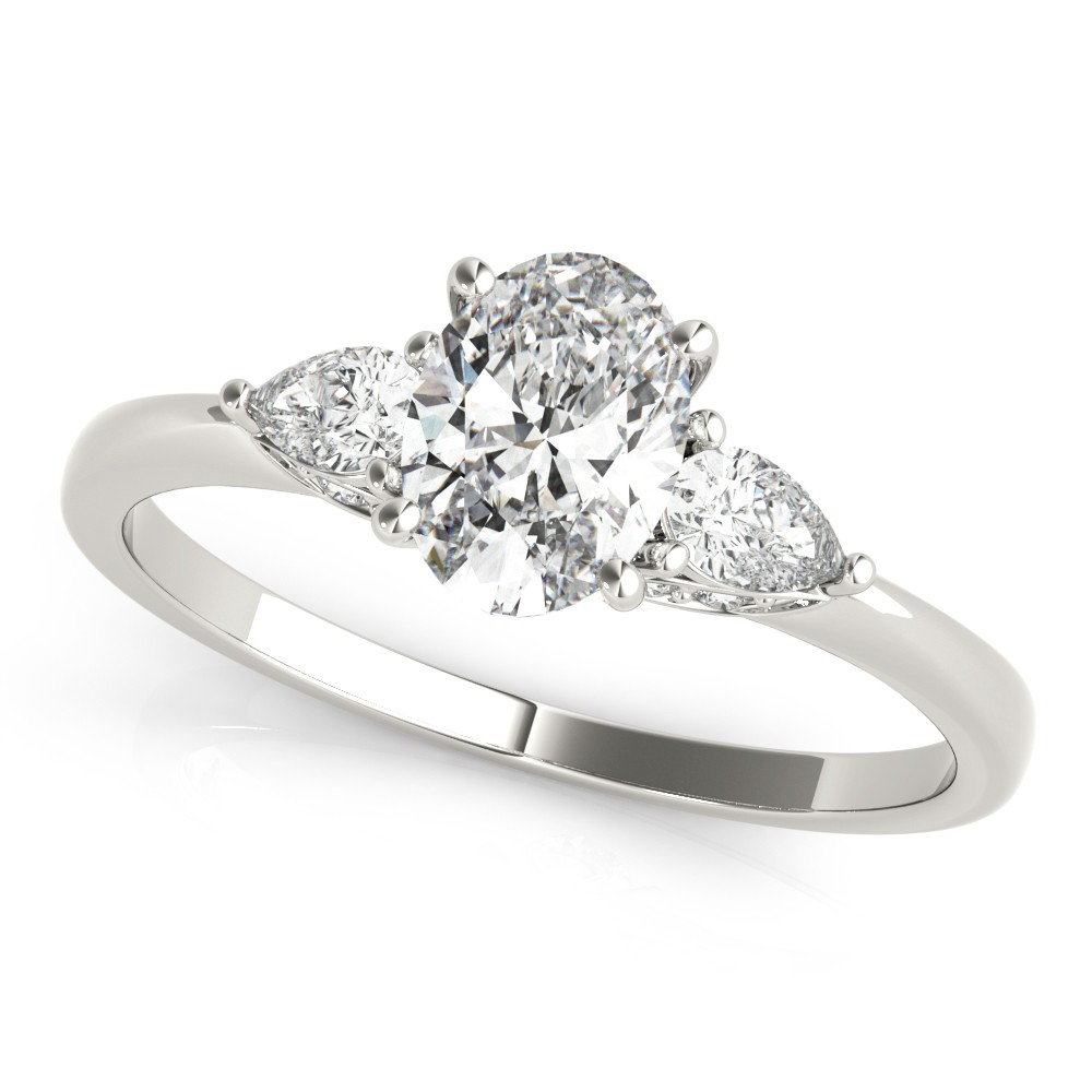 4 Prong Set Natural Diamond  Engagement Ring