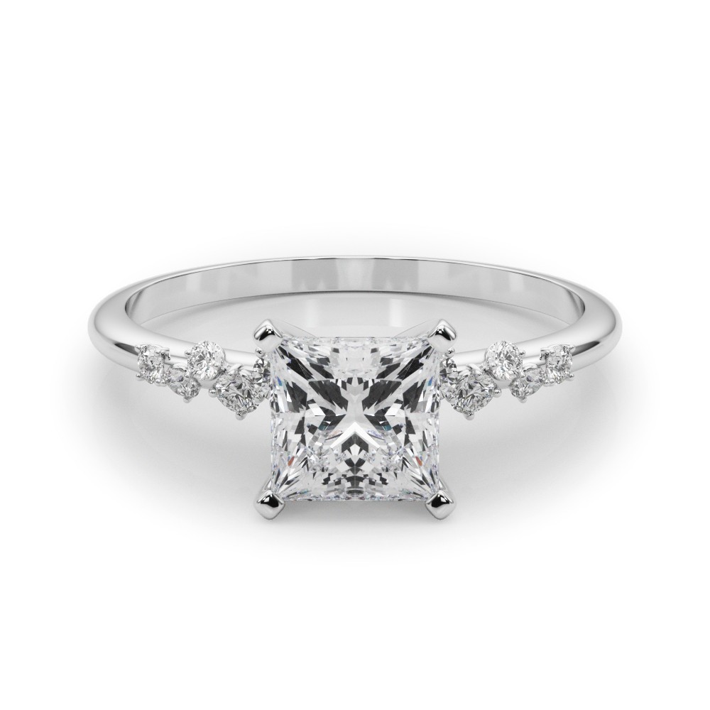 4 Prong Natural Diamond  Engagement Ring
