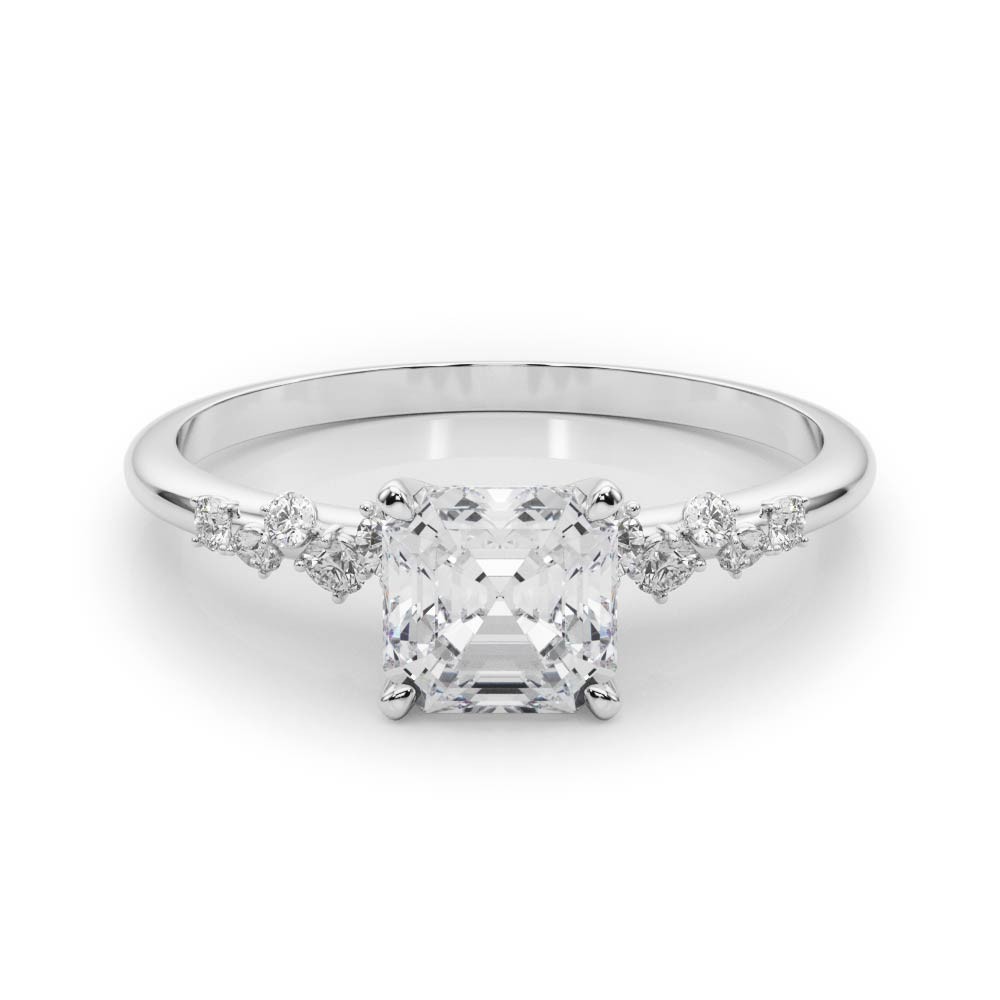 4 Prong Natural Diamond  Engagement Ring