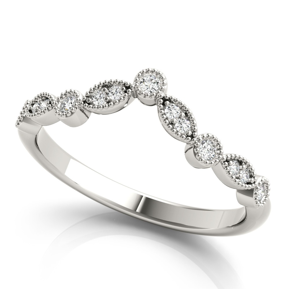 Ella Natural Diamond Milgrain Setting  Wedding Ring