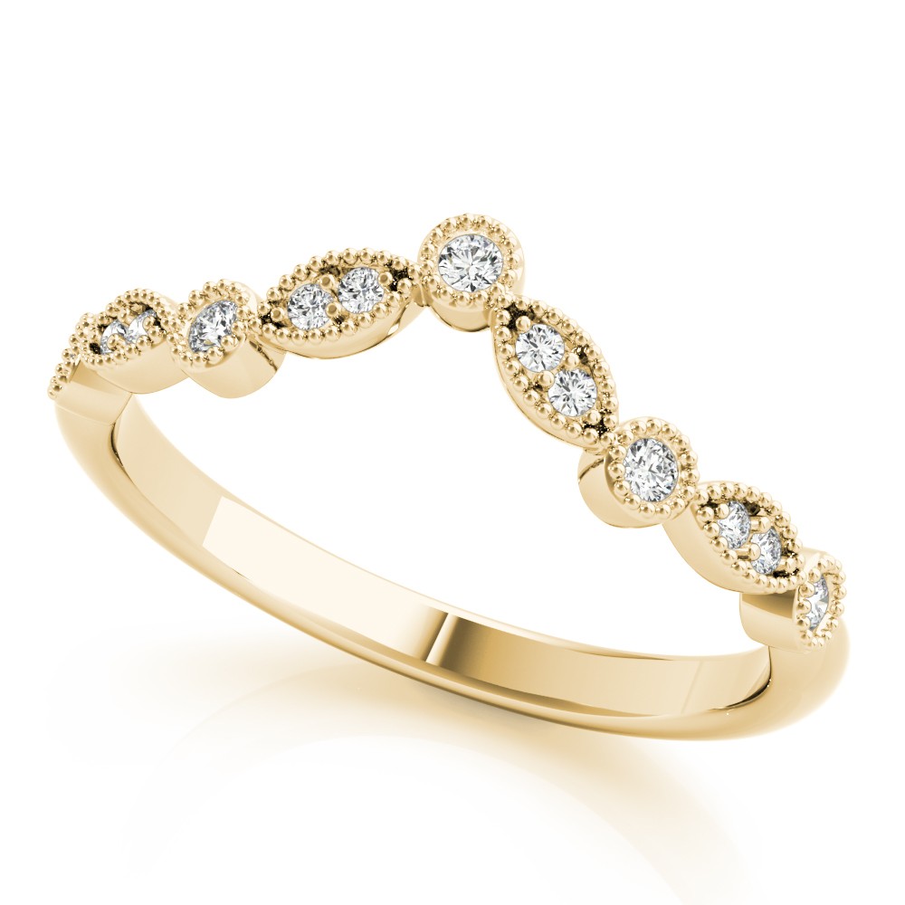 Ella Natural Diamond Milgrain Setting  Wedding Ring