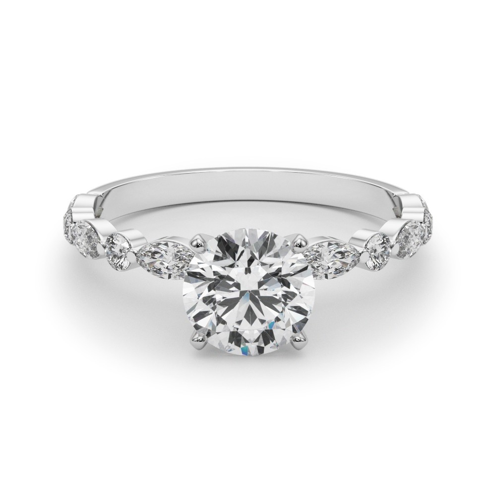 4 Prong Natural Diamond  Engagement Ring