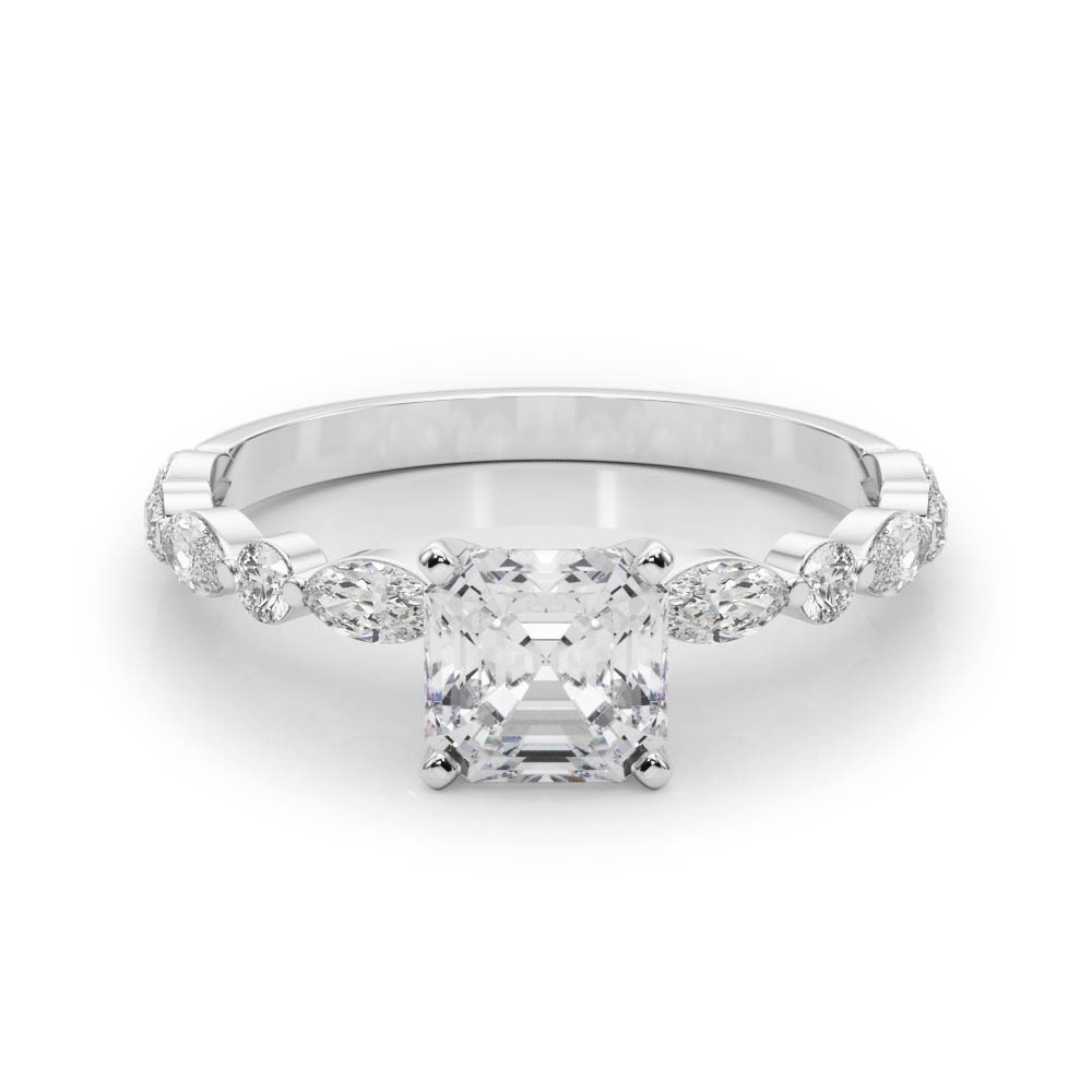 4 Prong Natural Diamond  Engagement Ring