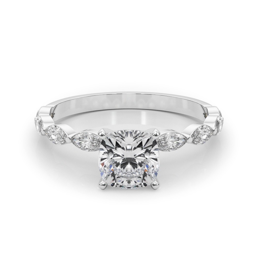4 Prong Natural Diamond  Engagement Ring