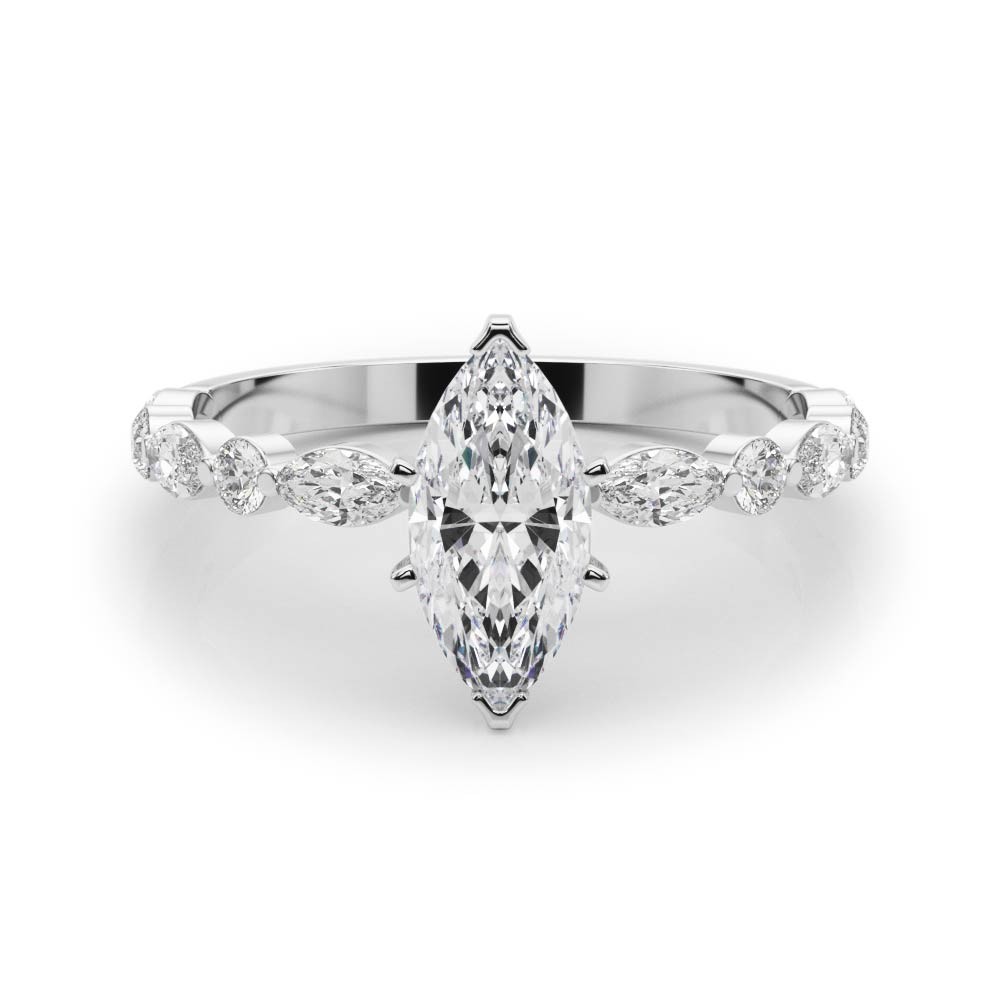6 Prong Natural Diamond  Engagement Ring