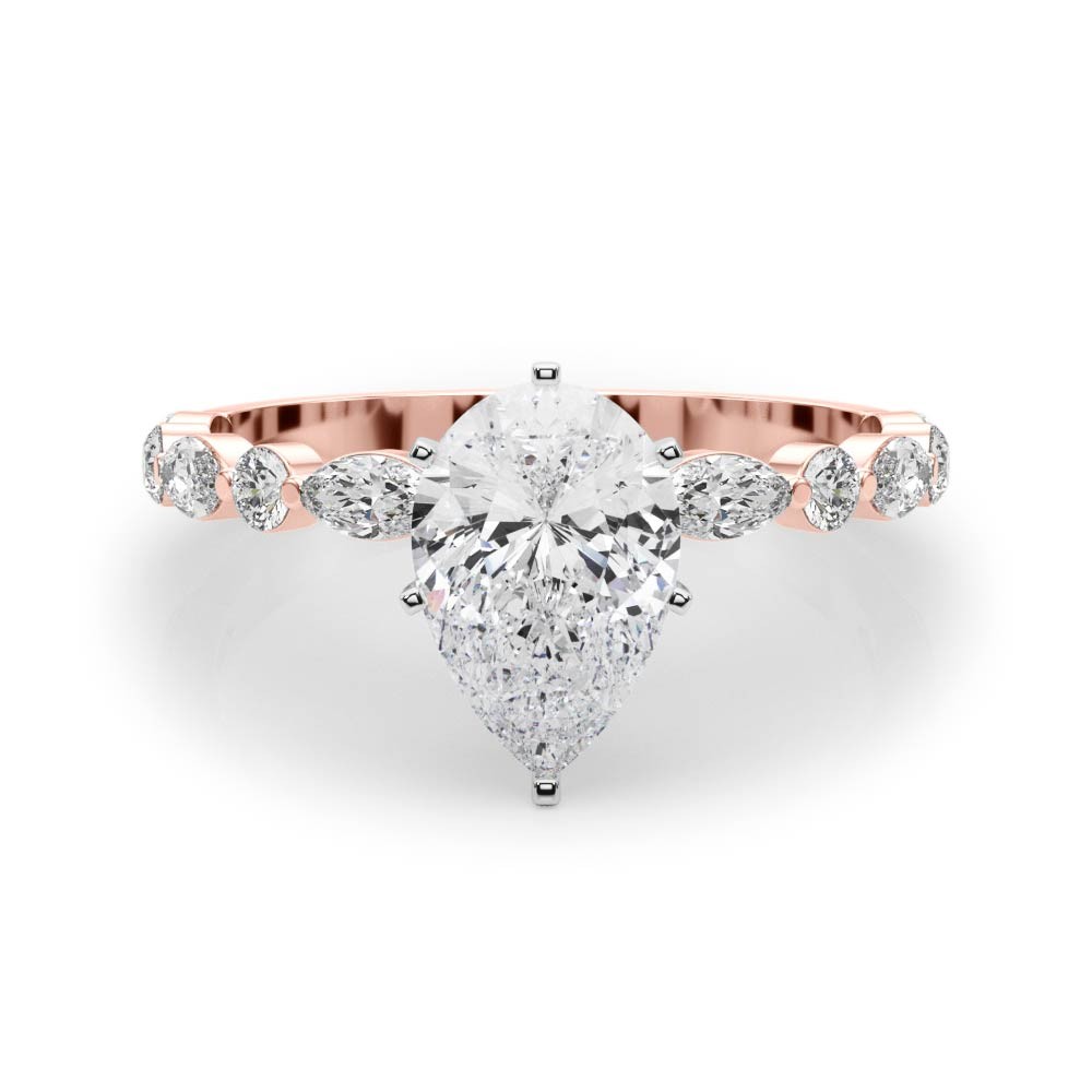 6 Prong Natural Diamond  Engagement Ring