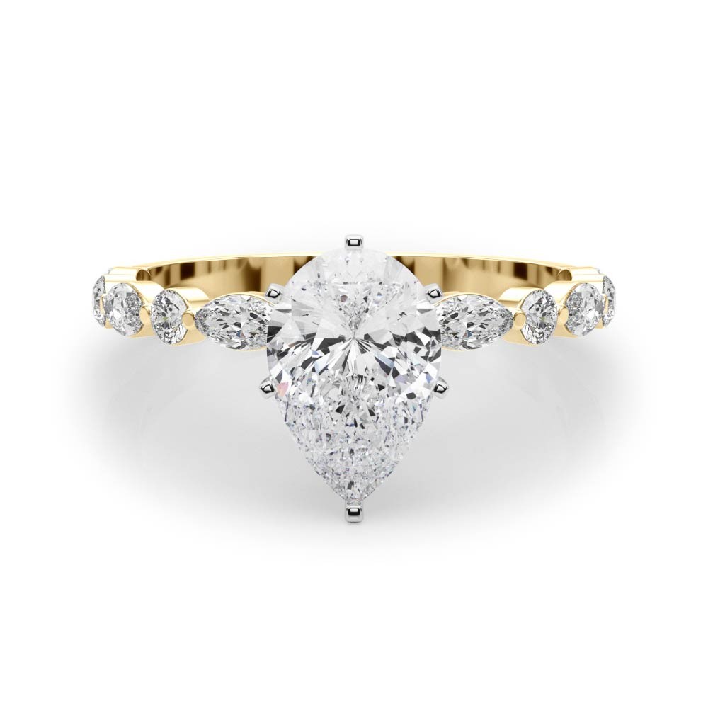 6 Prong Natural Diamond  Engagement Ring