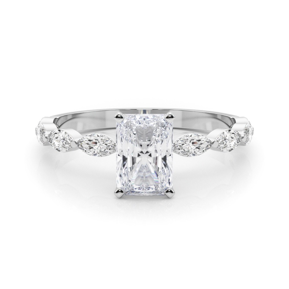4 Prong Natural Diamond  Engagement Ring