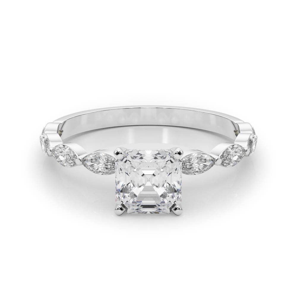 4 Prong Natural Diamond  Engagement Ring