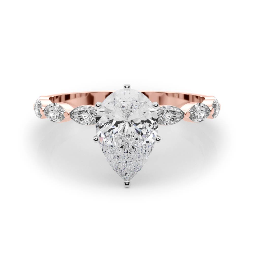 6 Prong Natural Diamond  Engagement Ring