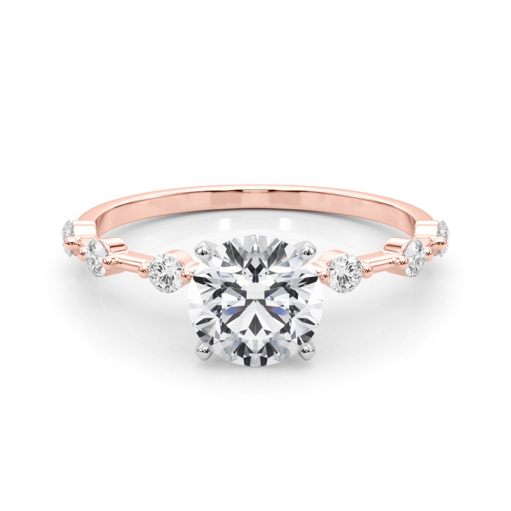 Pricilla Natural Diamond 4 Prong  Engagement Ring