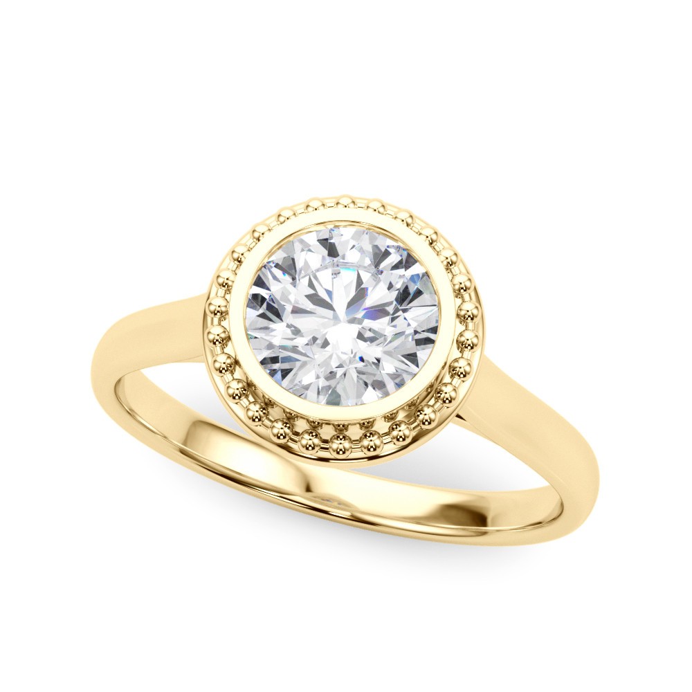 Noelle Natural Diamond Bezel  Engagement Ring