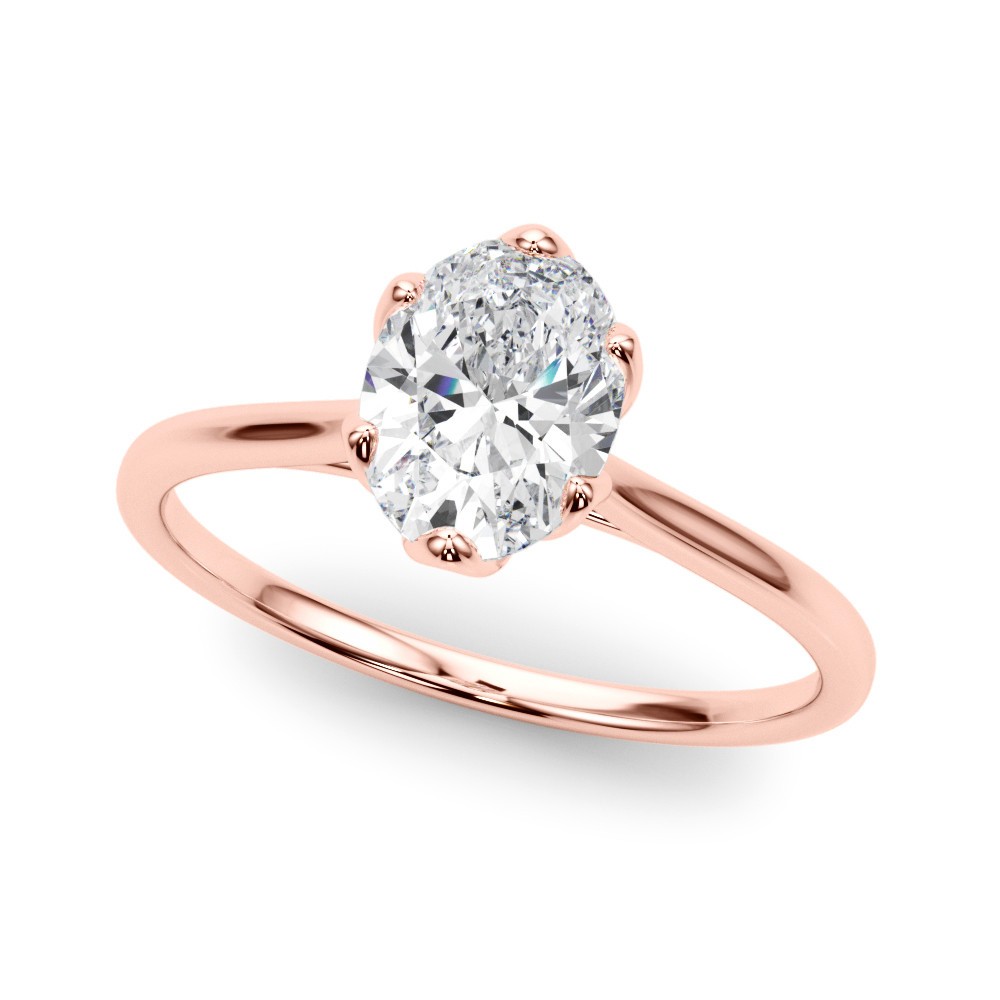 6 Prong Natural Diamond  Engagement Ring