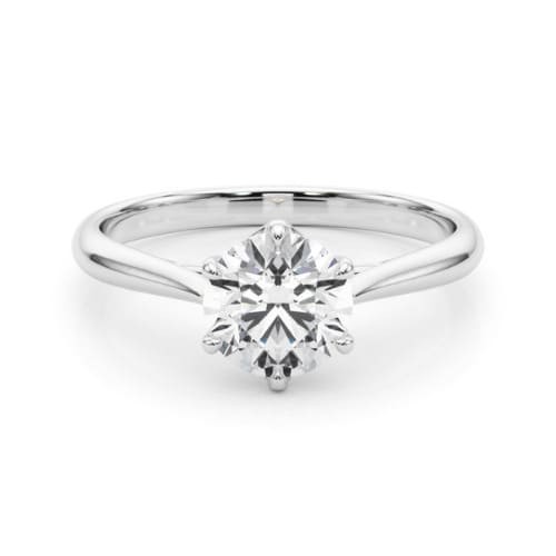 6 Prong Natural Diamond  Engagement Ring