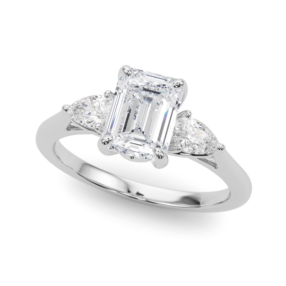 4 Prong Set Natural Diamond  Engagement Ring