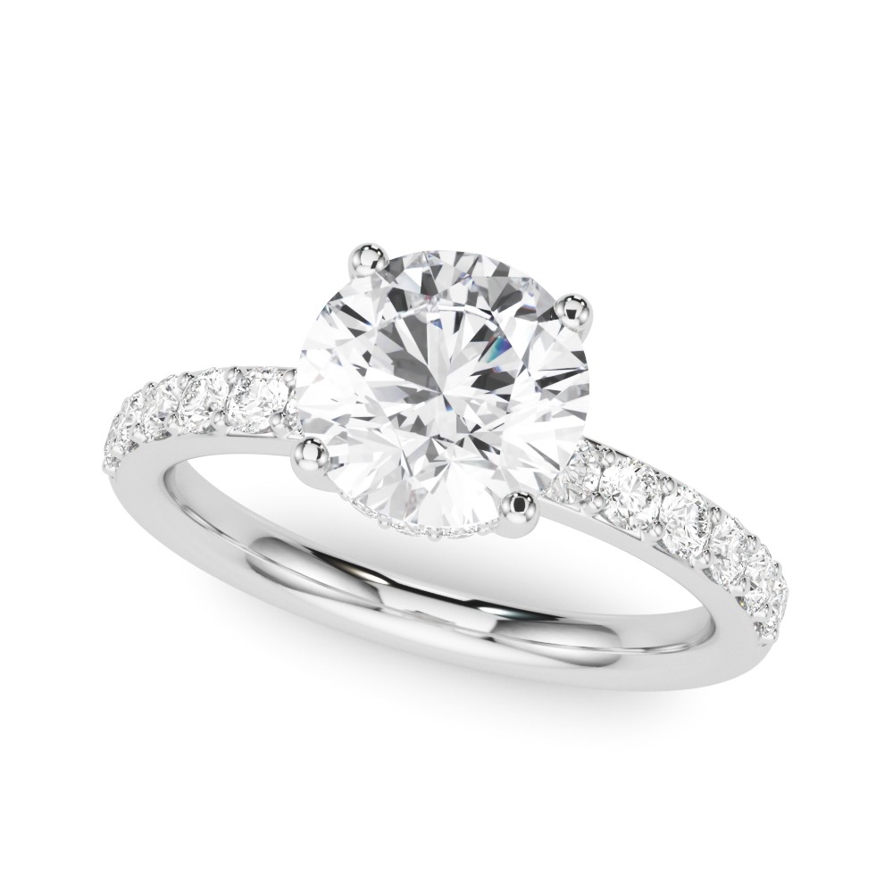 4 Prong Set Lab-Created Diamond  Engagement Ring