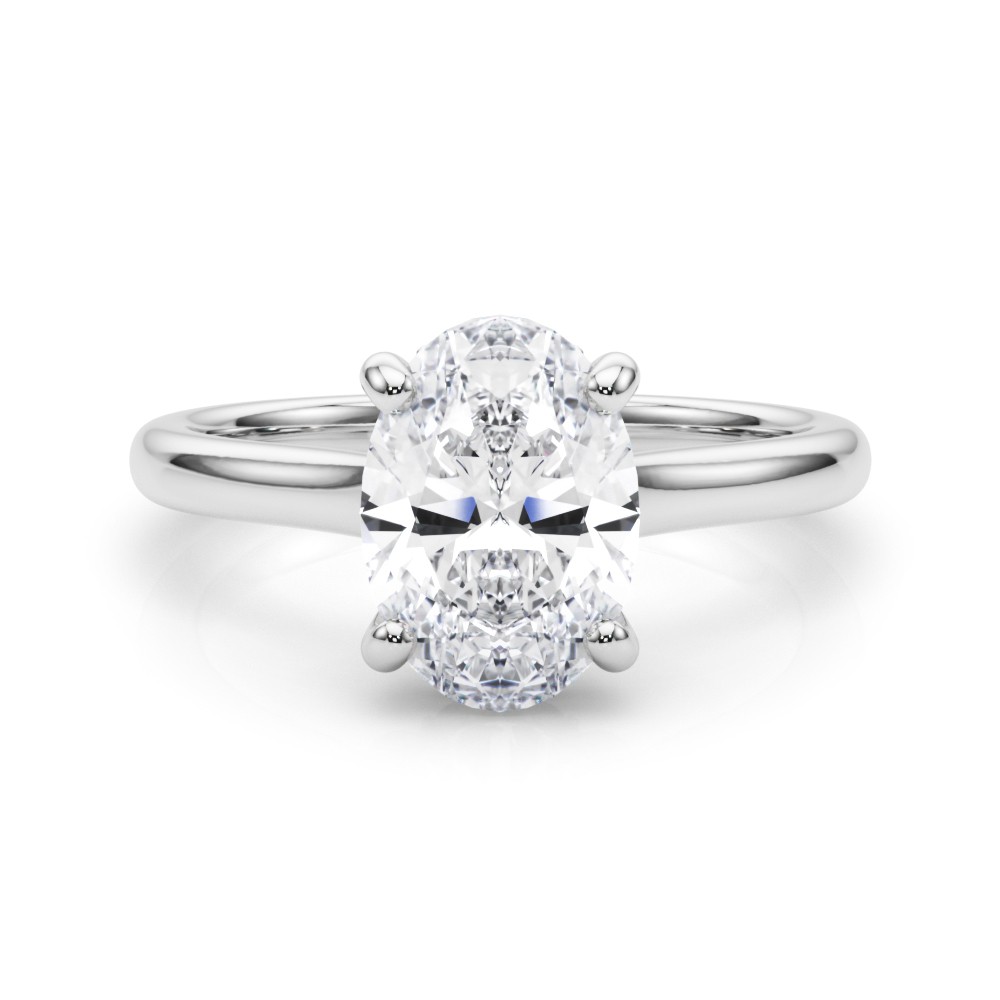 4 Prong Natural Diamond  Engagement Ring