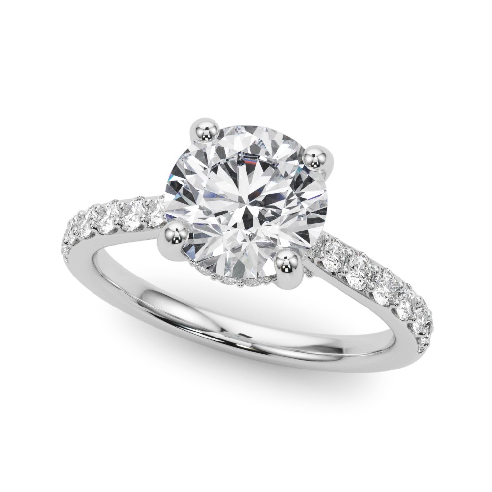 4 Prong Set Lab-Created Diamond  Engagement Ring