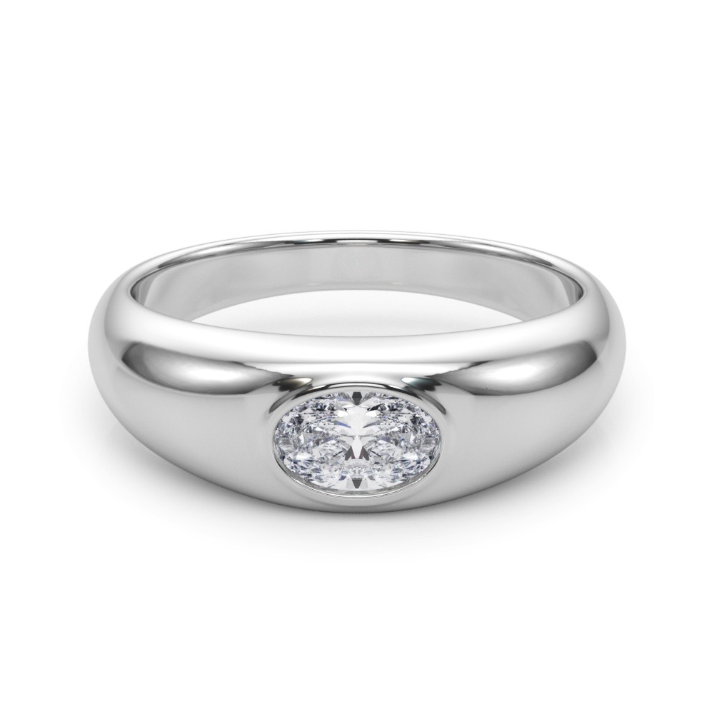 Creisal Lab-Created Bezel Set  Diamond Ring