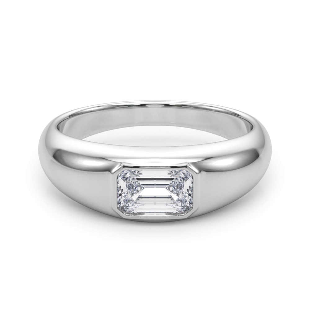 Creisal Lab-Created Bezel Set  Diamond Ring