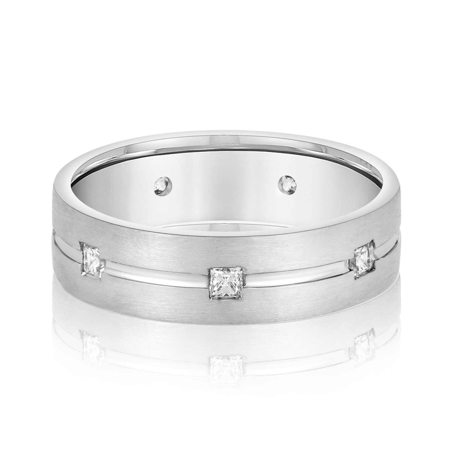 Nerosana Natural Diamond Flush Set  Wedding Ring