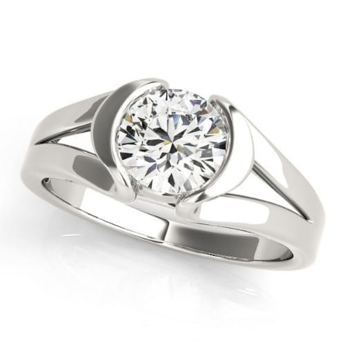 Half Bezel Natural  Diamond Ring