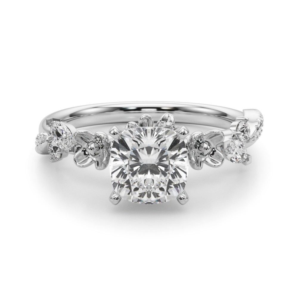 Sarahal Natural 4 Prong Set  Diamond Ring