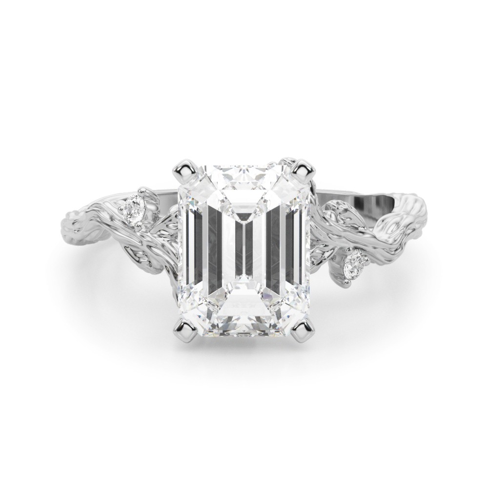 Nirosetta Lab-Created 4 Prong Set  Diamond Ring