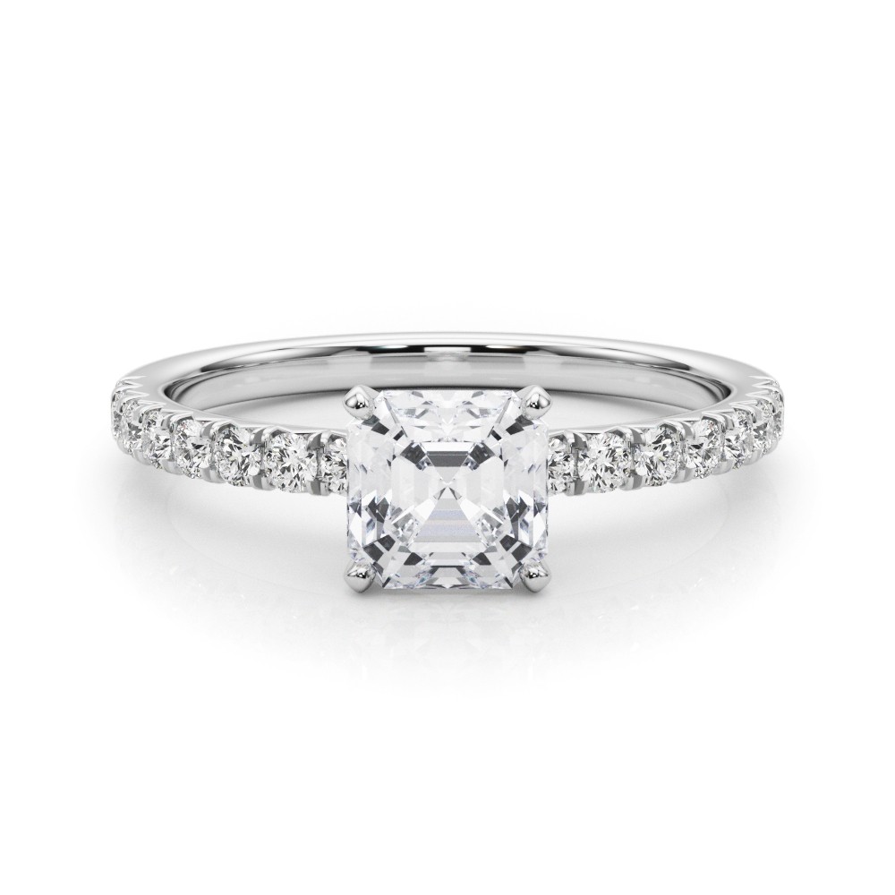 4 Prong Natural Diamond  Engagement Ring