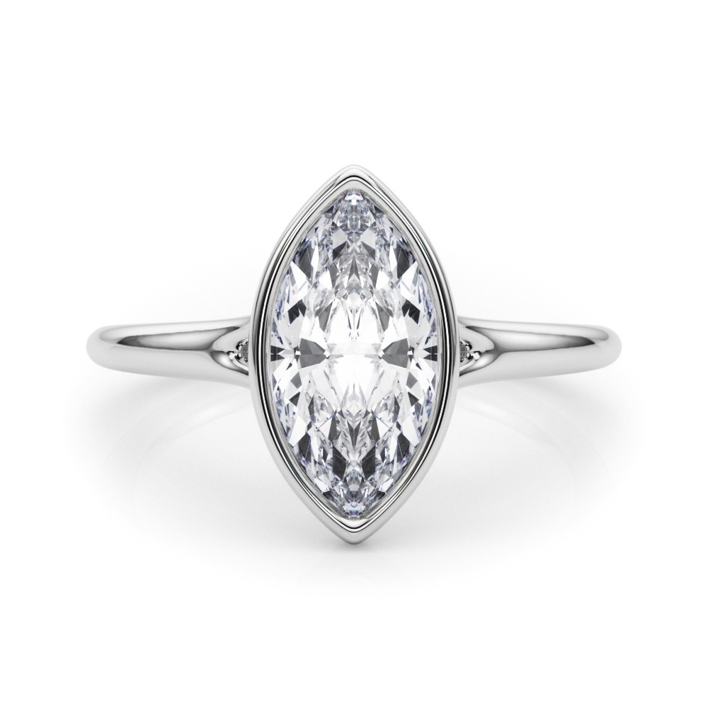 Adrin Lab-Created Bezel Set  Diamond Ring