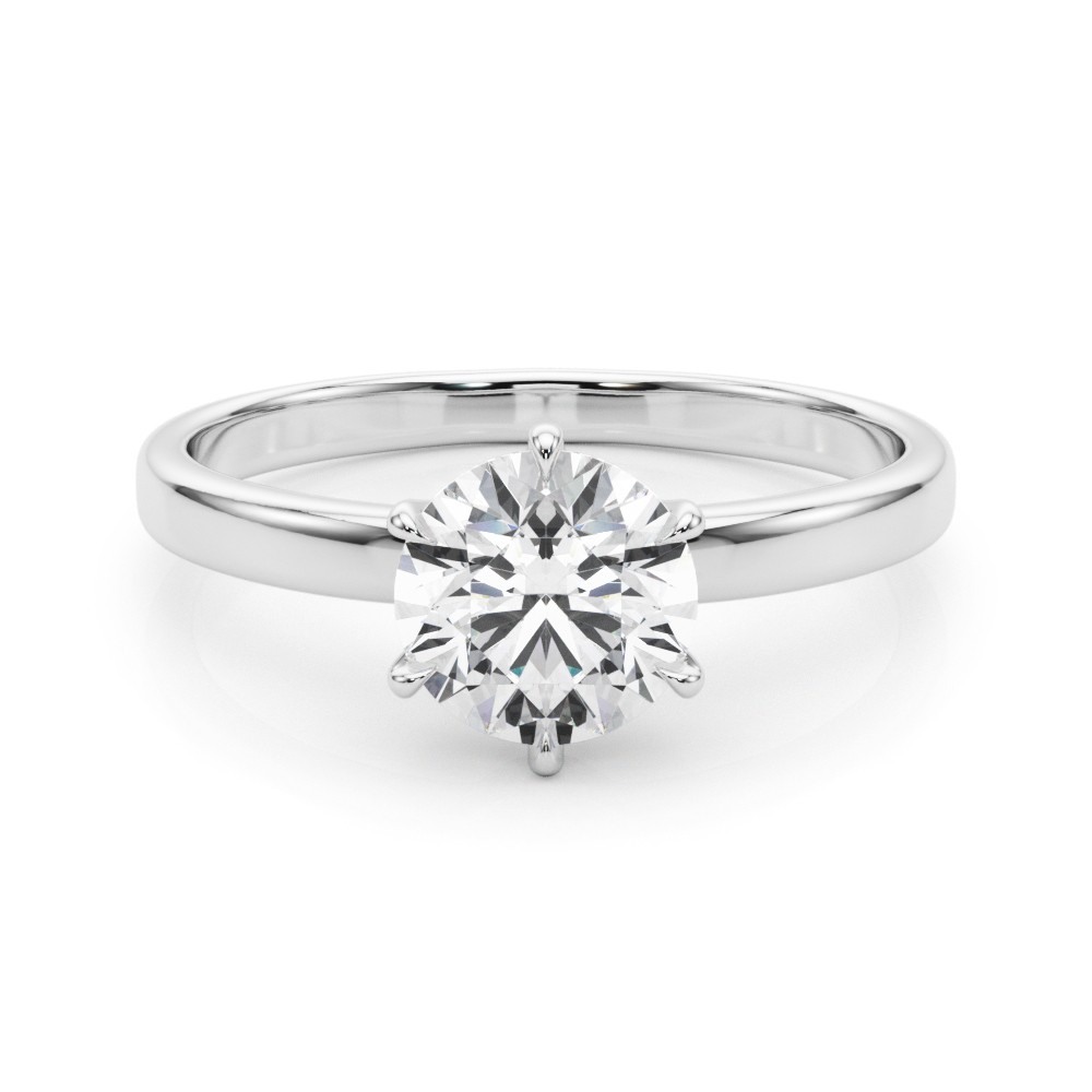 6 Prong Natural  Diamond Ring