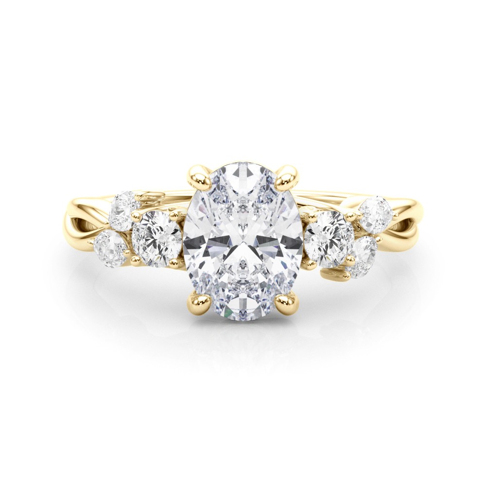 Firoza Natural 4 Prong Set  Diamond Ring