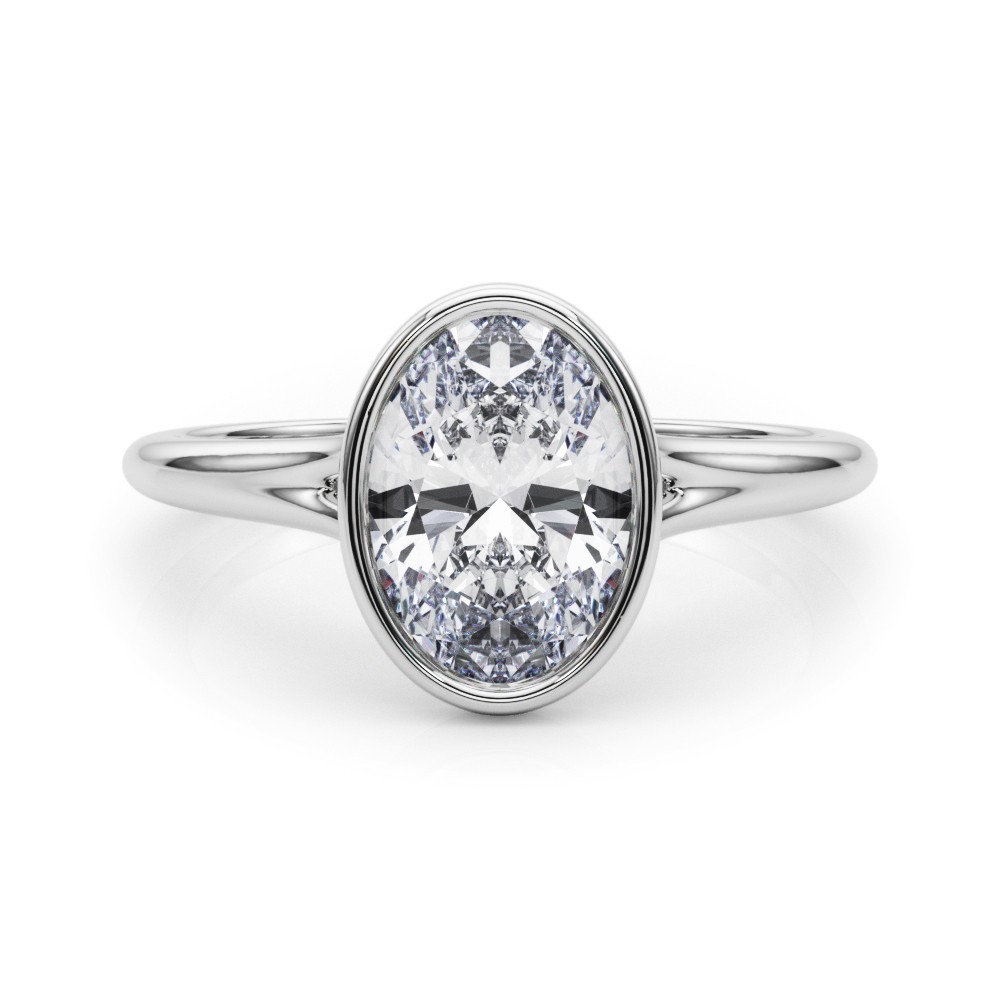 Adrial Lab-Created Bezel Set  Diamond Ring