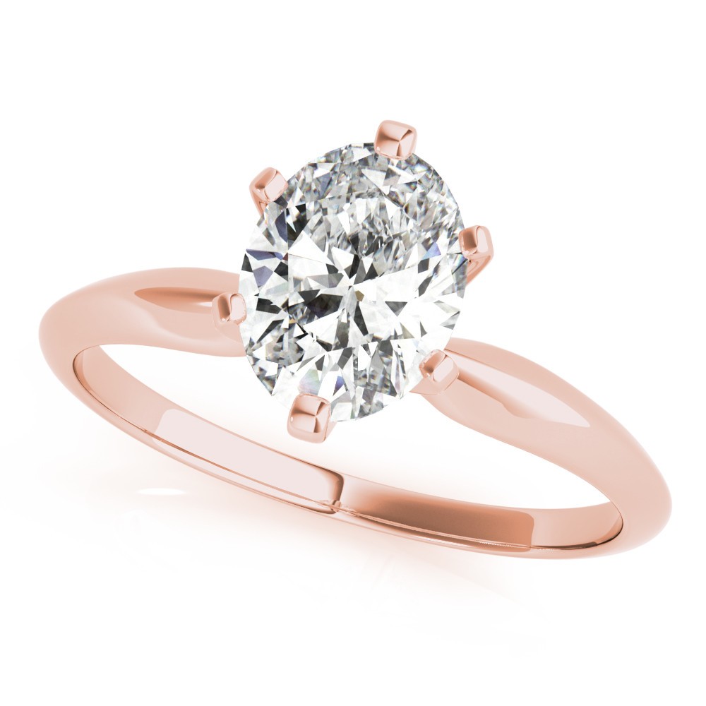 6 Prong Natural Diamond  Engagement Ring