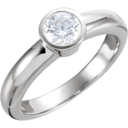 Bezel Natural  Diamond Ring