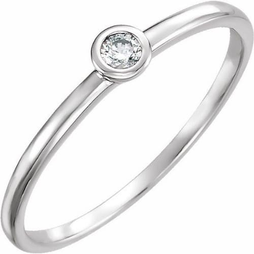 Bezel Natural  Diamond Ring