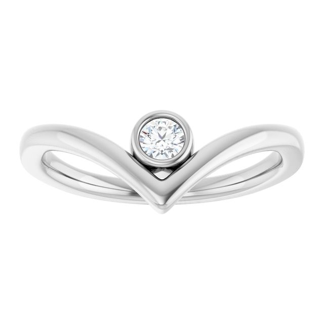 Bezel Natural Diamond  Engagement Ring