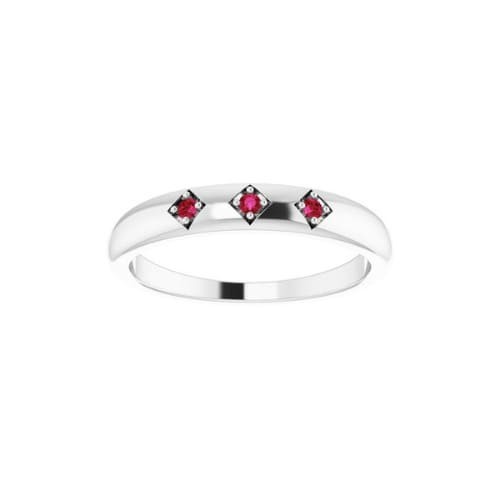 Dovey 0.10 Carat Natural Ruby 4 Prong  Diamond Ring