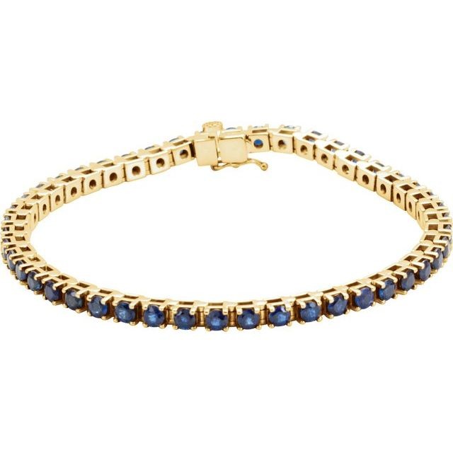 Barzah Blue Sapphire  Diamond Bracelet