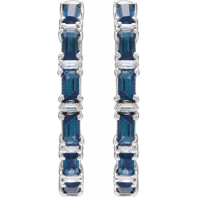 Tahnee Blue Sapphire  Diamond Earrings
